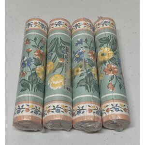 VTG Borden Wallpaper Border Lot of 4 Florals Pink Blue Country Cottagecore